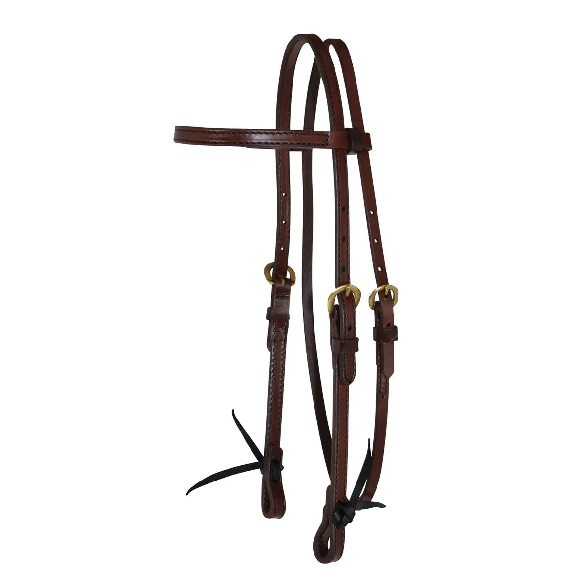 Circle Y 5/8" Brass Ties Dark Browband Headstall - Coffman Tack