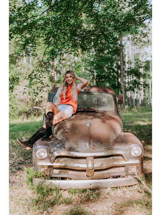 Cowboy Sequin Sleeve Tee