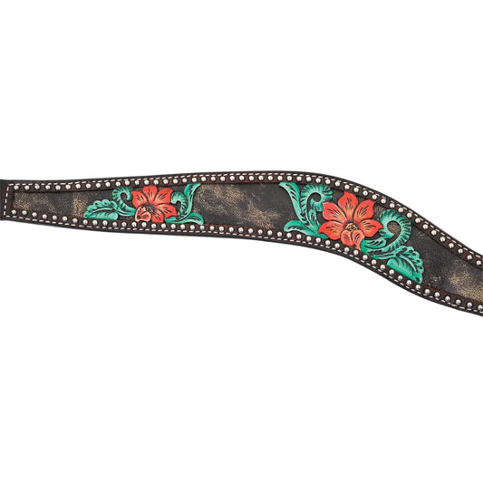 Circle Y Cactus Flower Filigree Breast Collar - Coffman Tack