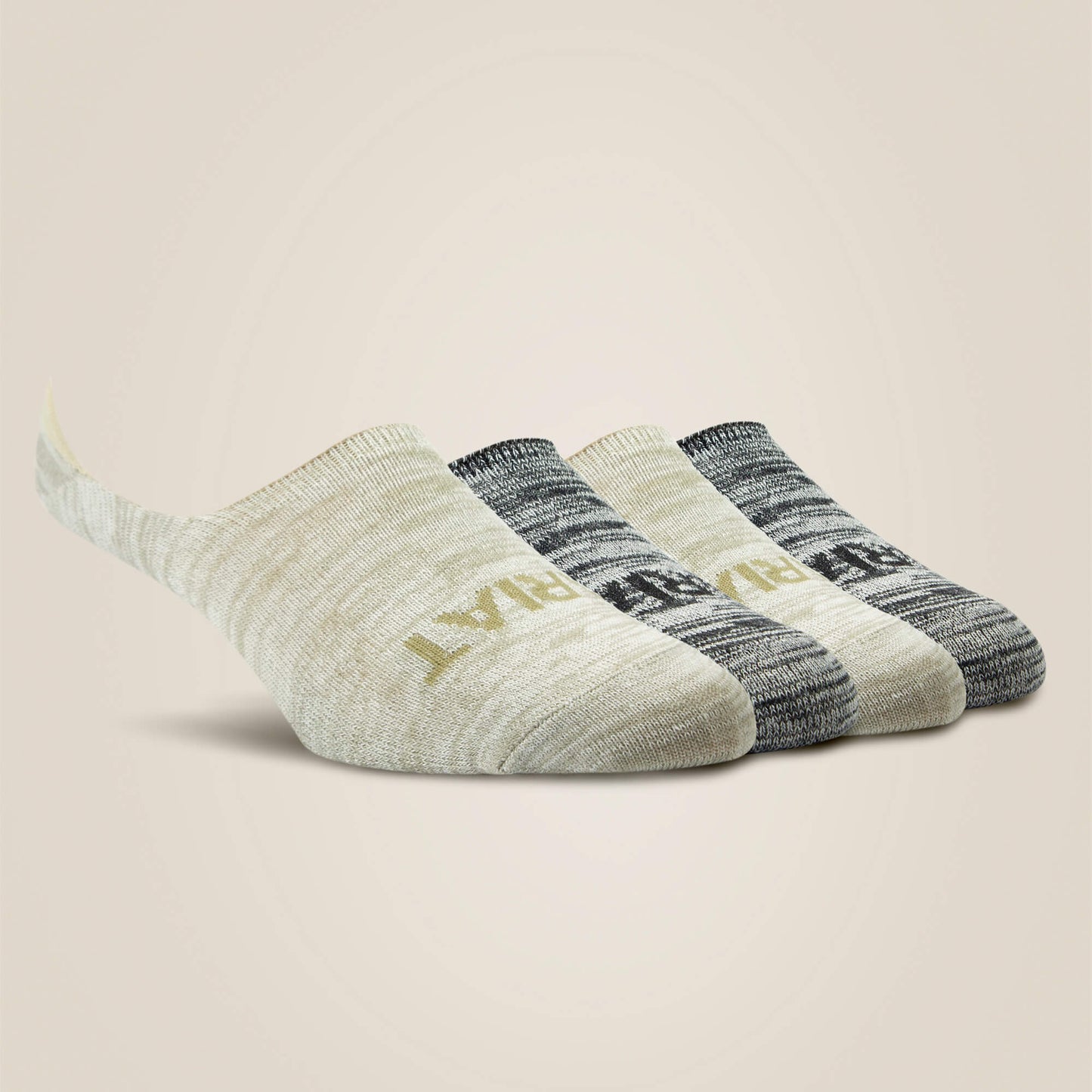 Ariat No Slip No-Show Heathered Neutrals Socks - Coffman Tack