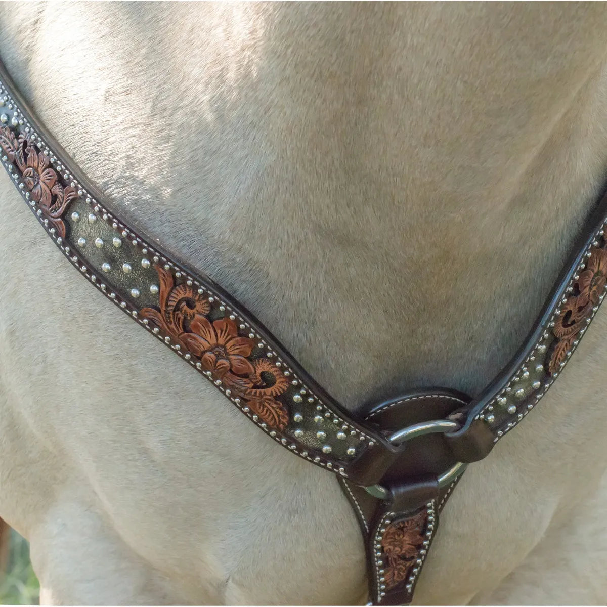 Circle Y Dark Flash Arizona Flower Breast Collar - Coffman Tack