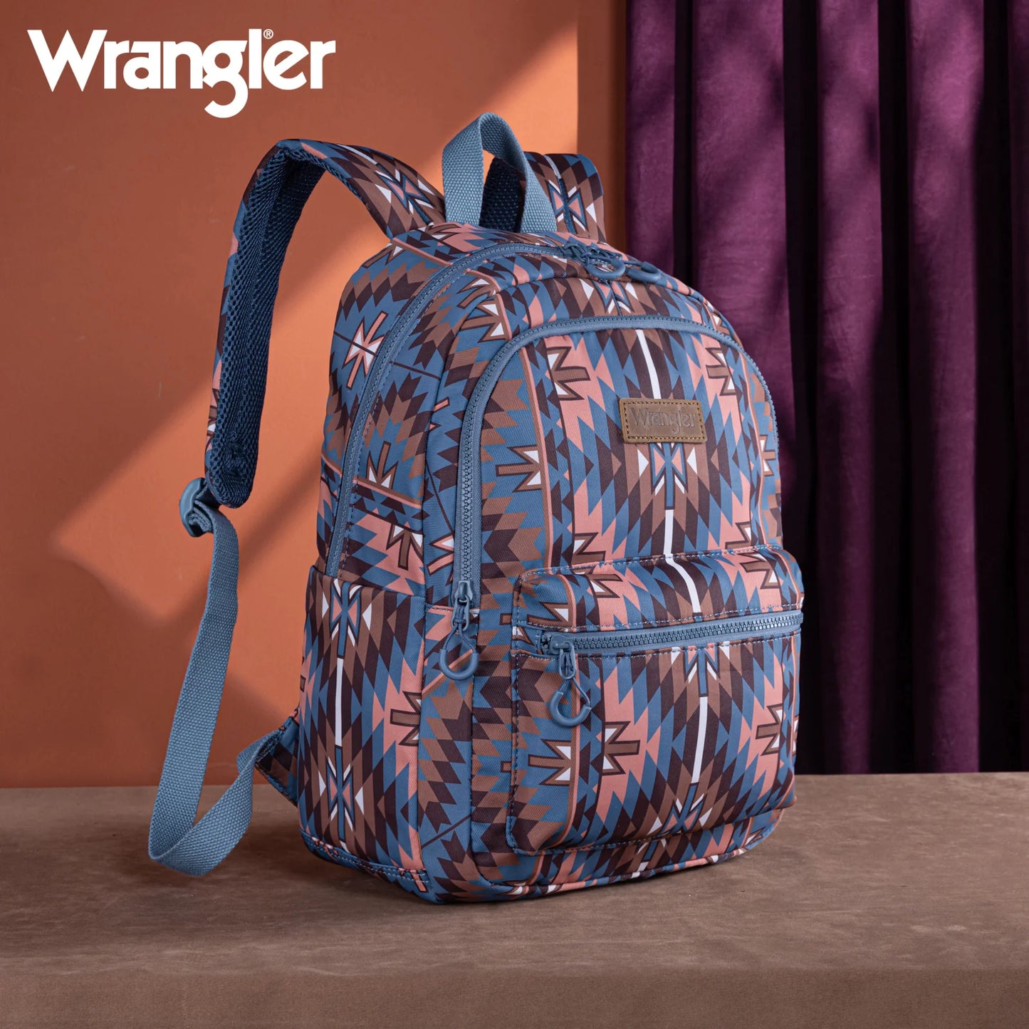 Wrangler Aztec Print Backpack -Navy
