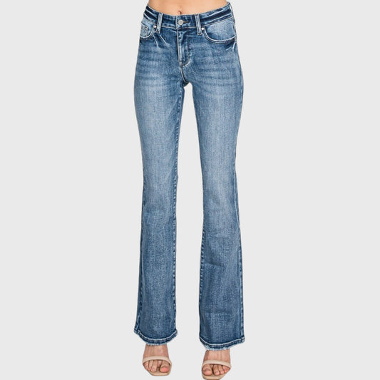 Petra 153 Mid Rise Stretch Classic Bootcut Jeans - no holes - Coffman Tack