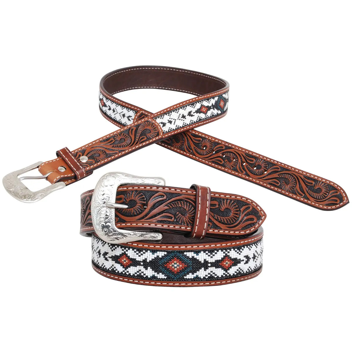 Circle Y Infinity Green Diamond Belt - Coffman Tack