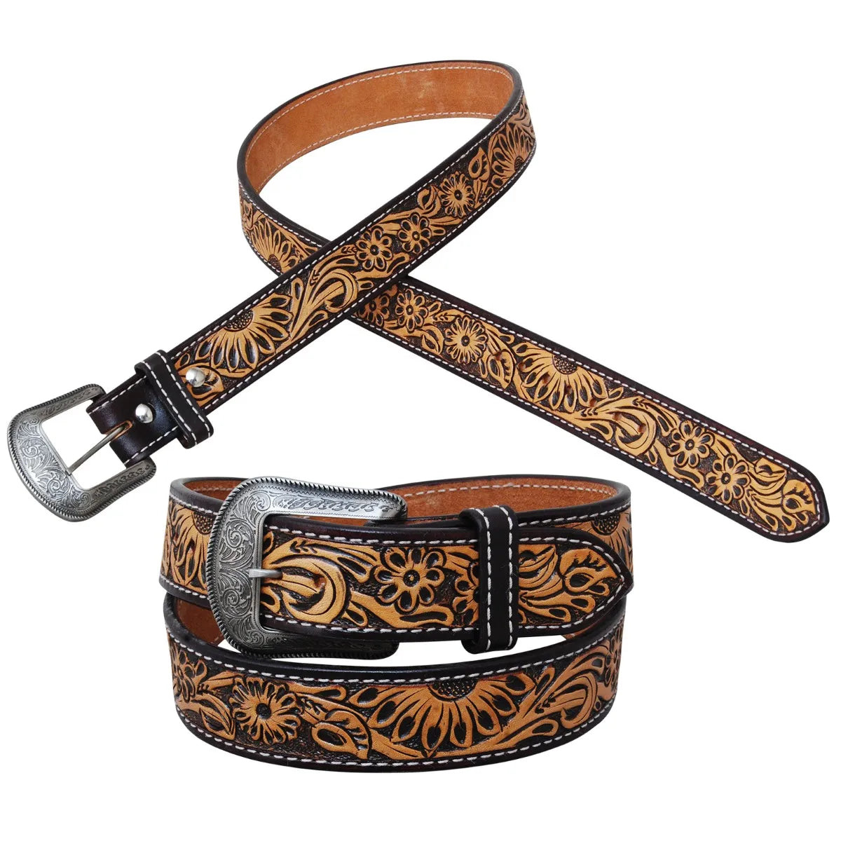 Circle Y Multi Tone Wildflower Belt - Coffman Tack