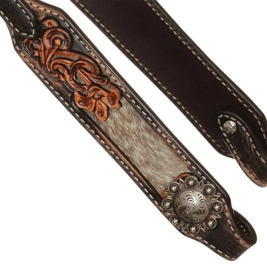 Circle Y Filigree Hair On Hide One Ear Headstall - Coffman Tack