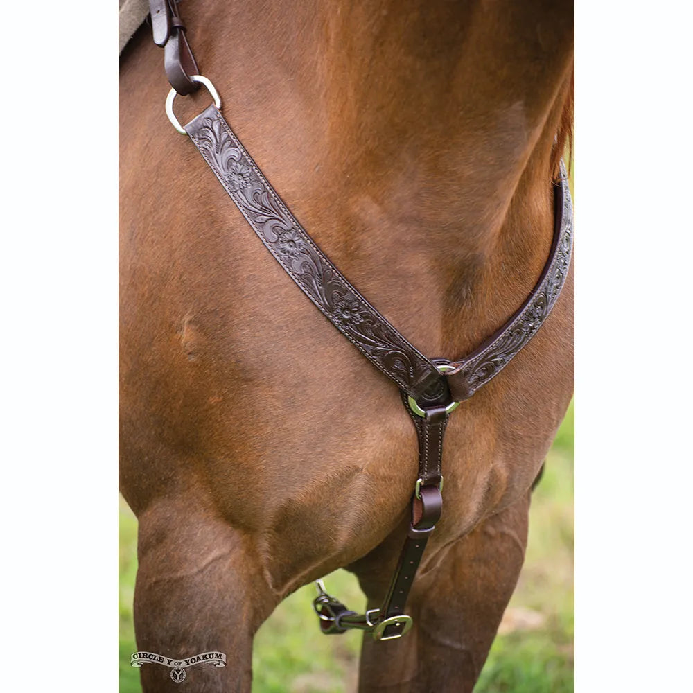Circle Y 1 1/2" Straight Floral Tool Breast Collar - Coffman Tack