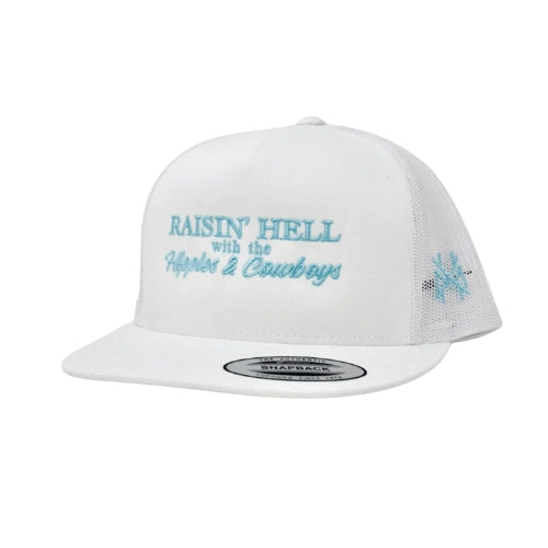 Raising Hell with the Hippies and Cowboys Trucker Hat