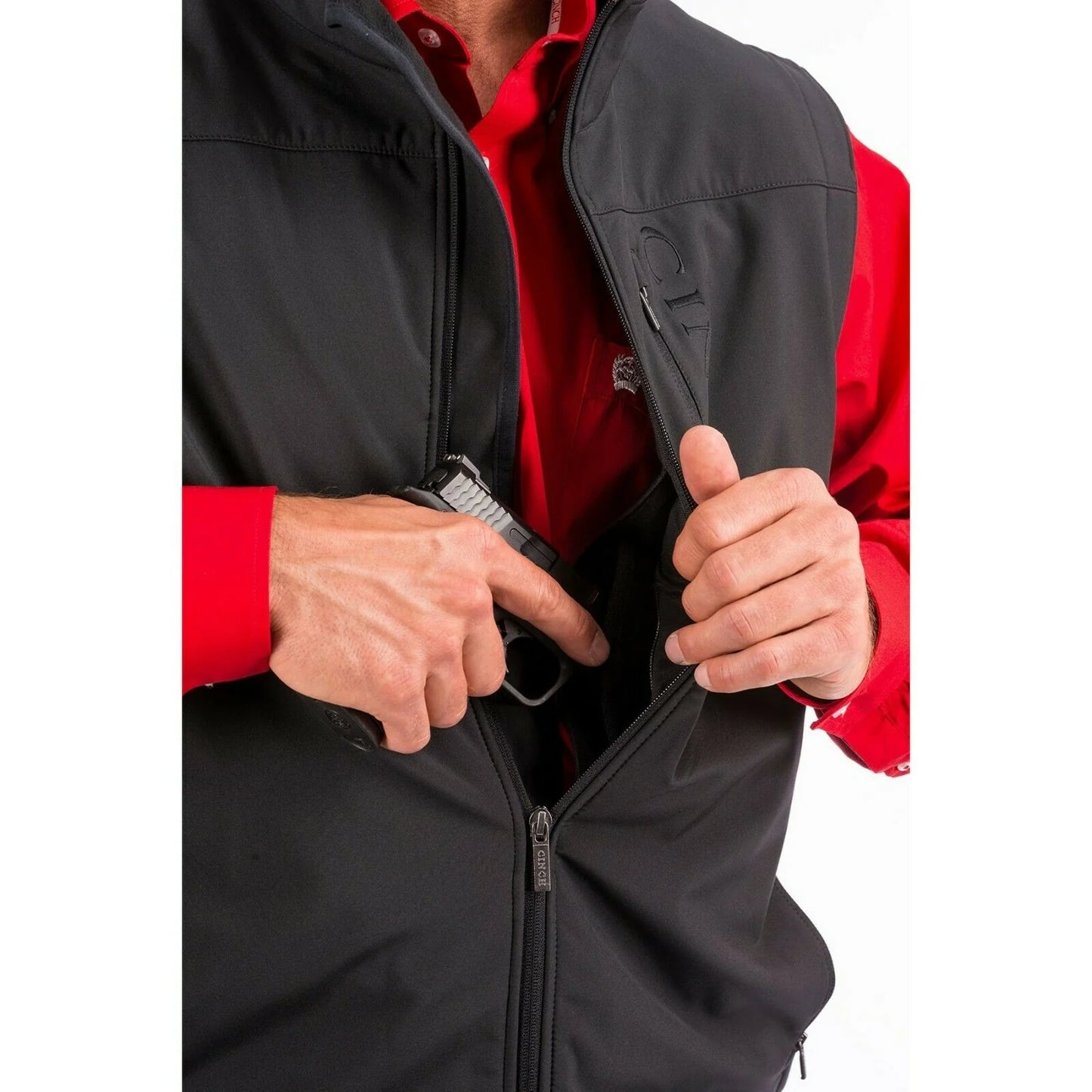Cinch Concealed Carry Black Softshell Vest - Coffman Tack