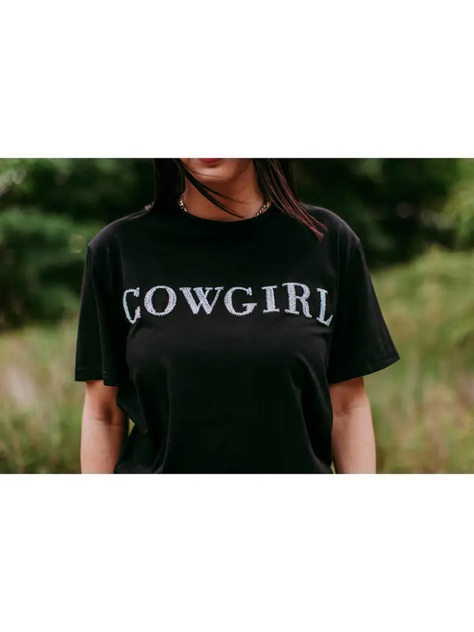Cowgirl 3D Sequin Embroidered Tee