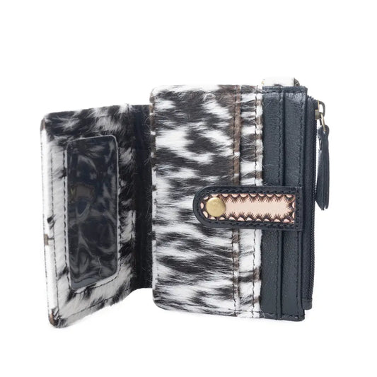 Wildflowers of the Prairie Credit Card Holder in Black & Brown