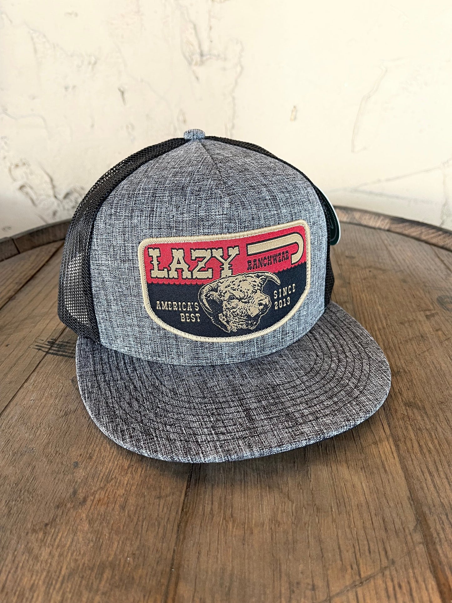 Lazy J Ranch Wear Charcoal & Black 4" America's Best Patch Cap - Coffman Tack