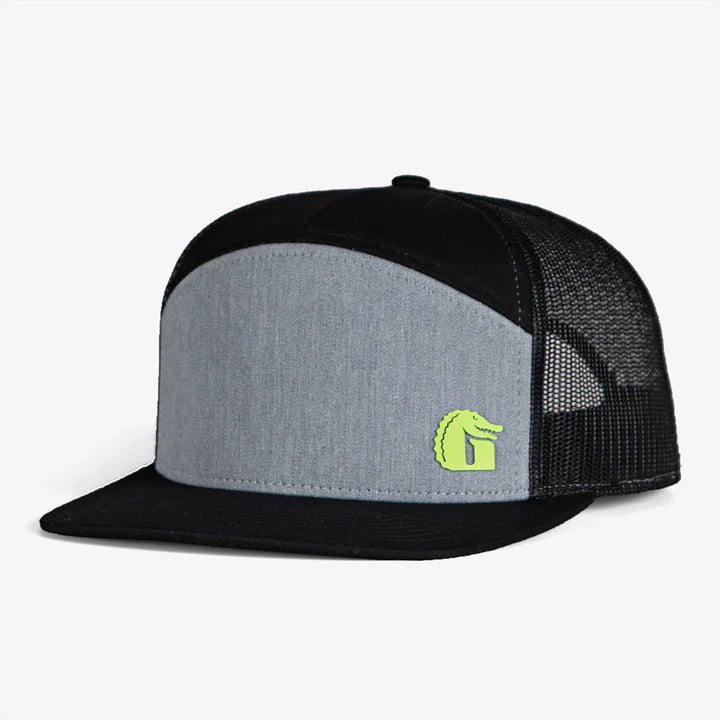 FLAT BILL 7-PANEL HAT Black & Grey