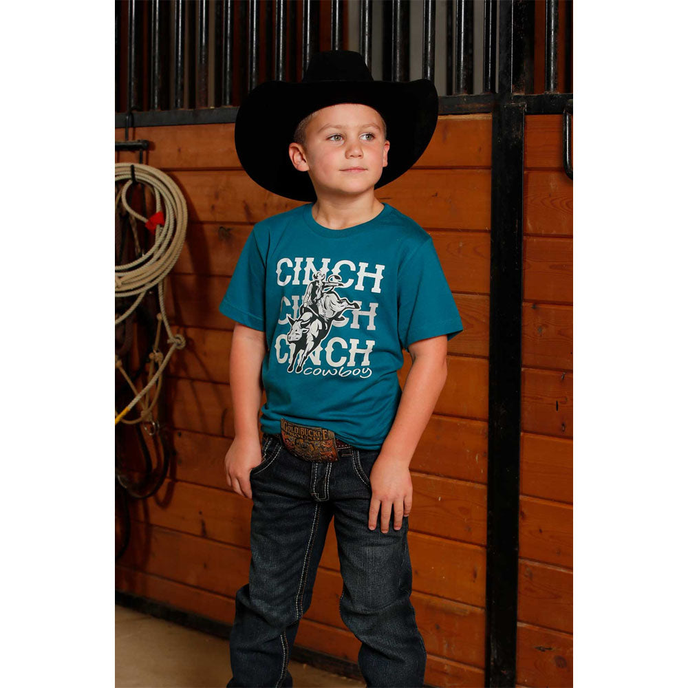 CINCH
Boy’s Brand Tee Shirt – Teal