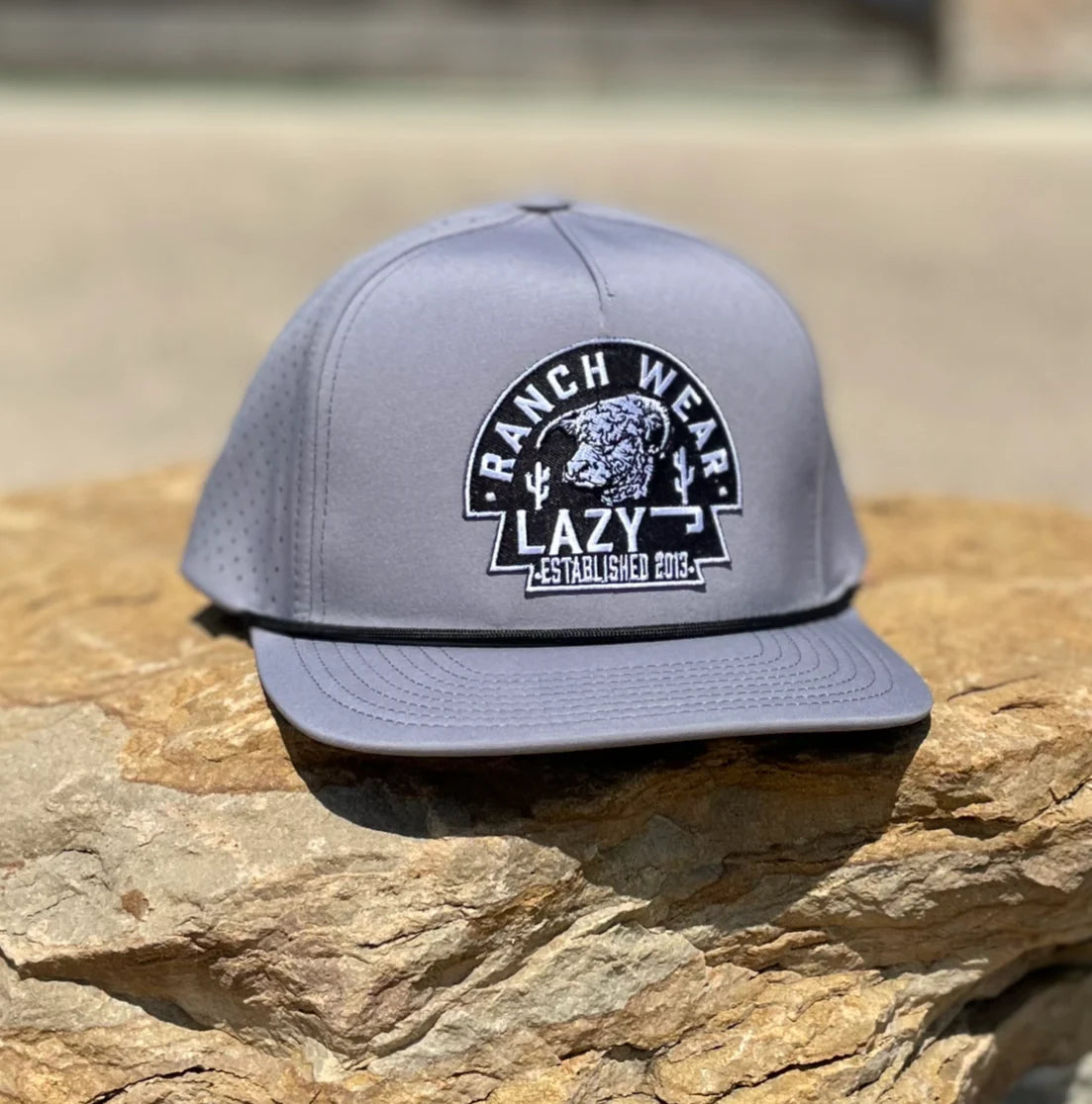 Lazy J Ranch Wear Hydro Graphite Arrowhead Patch Cap - Coffman Tack