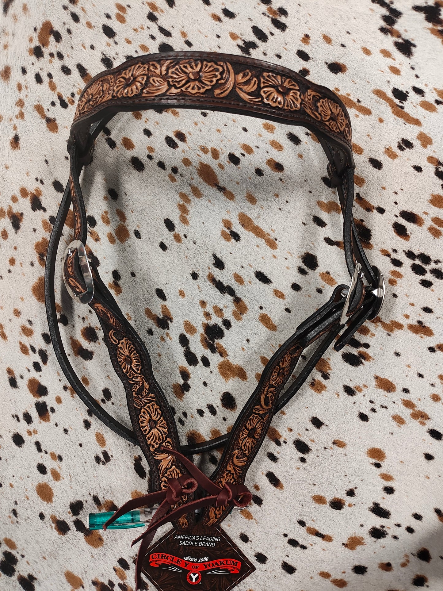 HS-5/8" Shaped Brow-Smooth Ope Tooled Vintage