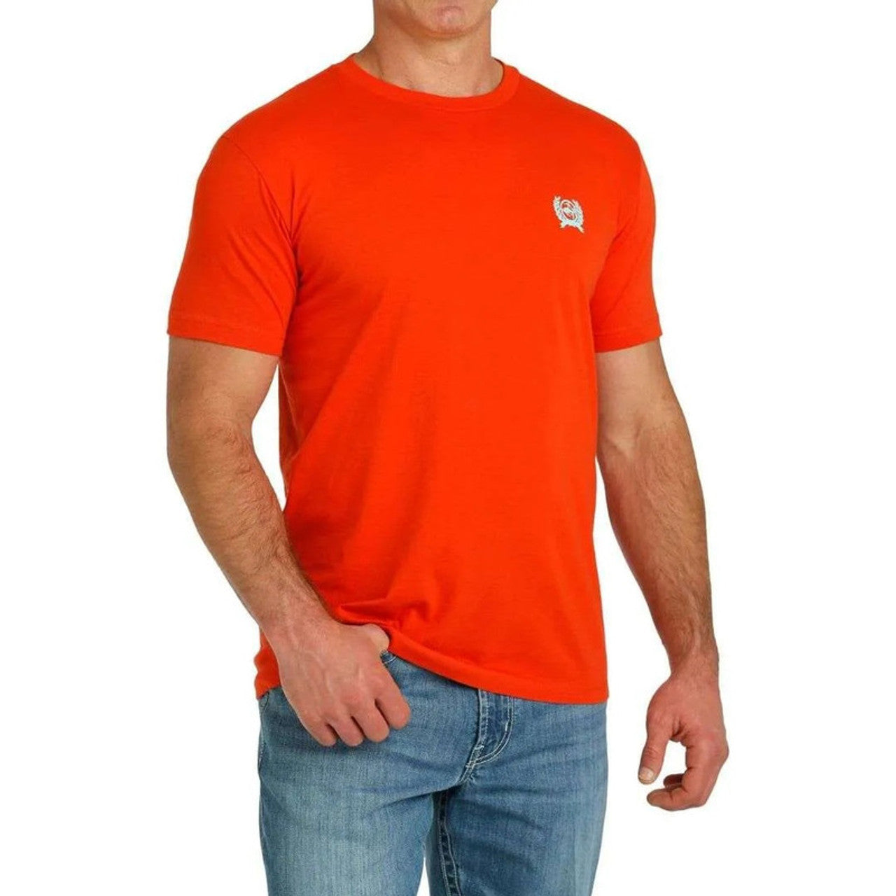 Cinch Men's Red Ranch Supply Rodeo Short Sleeve Poly Cotton Blend Graphic Tee