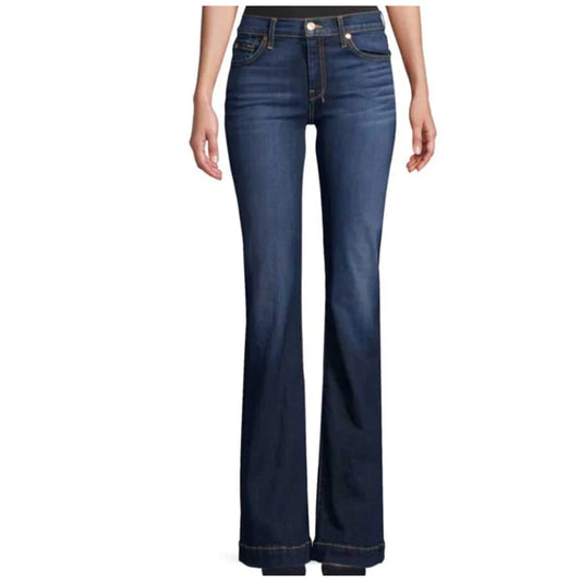 7 For All Mankind Women's Dojo Flair Leg Trouser Jeans - XOS Medium Wash - Coffman Tack