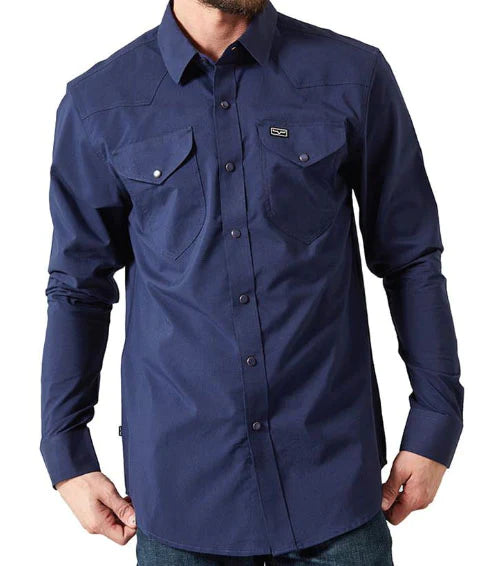 Kimes Ranch Mens Blackout Navy Long Sleeve Shirt - Coffman Tack