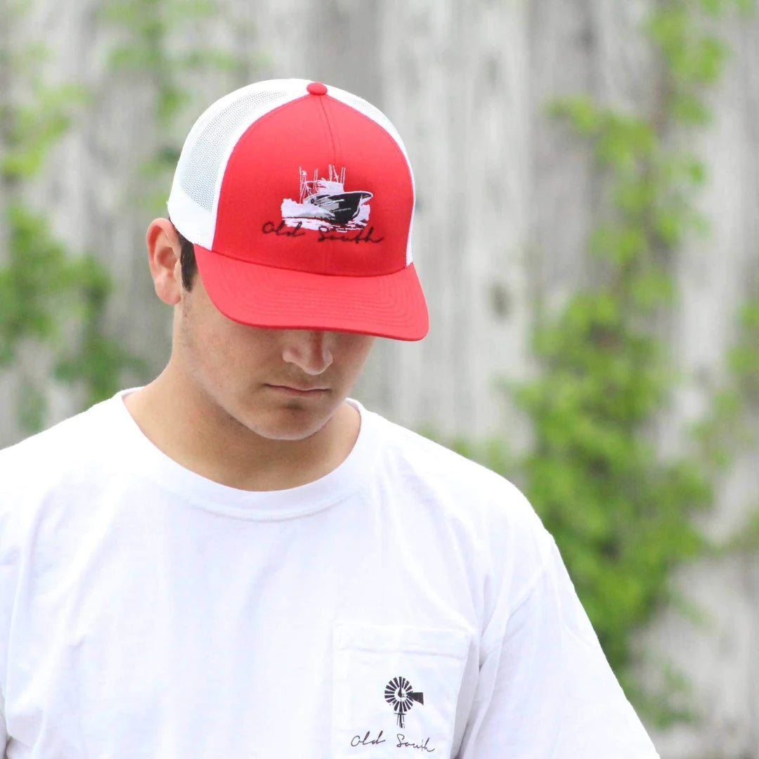 Boat Time - Trucker Hat - Red - Coffman Tack