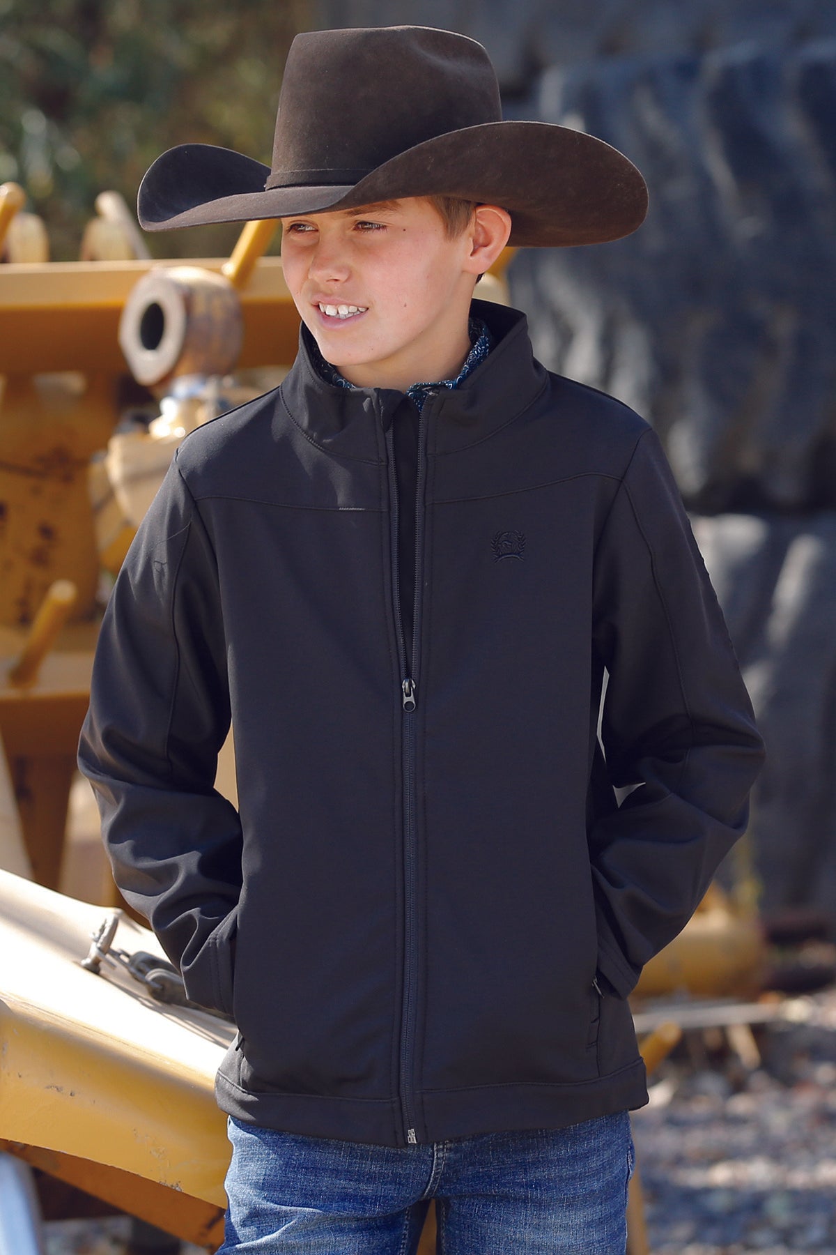 Boys Bonded Jacket - Black - Cinch - Coffman Tack