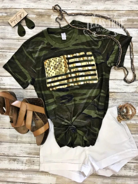 Camo Flag Tee - Coffman Tack