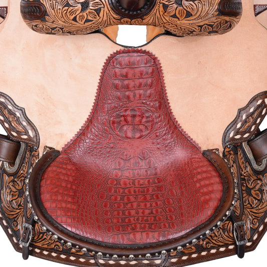 Circle Y Martha Josey Gold Buckle Cash Barrel Saddle - Coffman Tack