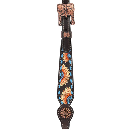 Circle Y 5/8" Sunflower & Buckstitch Headstall - Coffman Tack