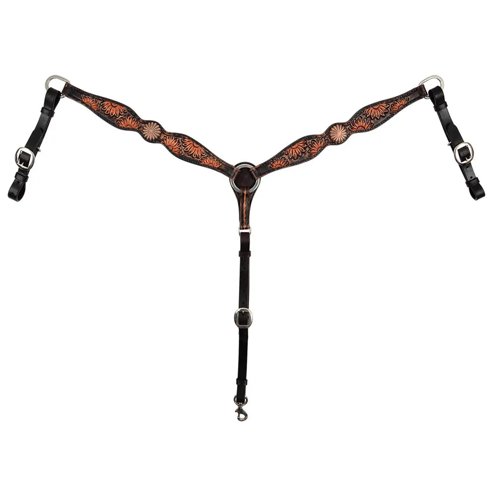 Circle Y Vintage Sunflower Breast Collar - Coffman Tack
