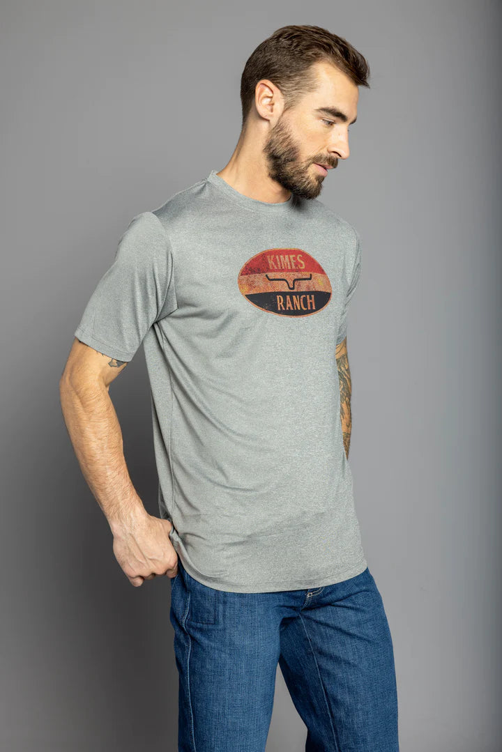 Kimes Ranch Athletic Grey Heather Tee - Coffman Tack