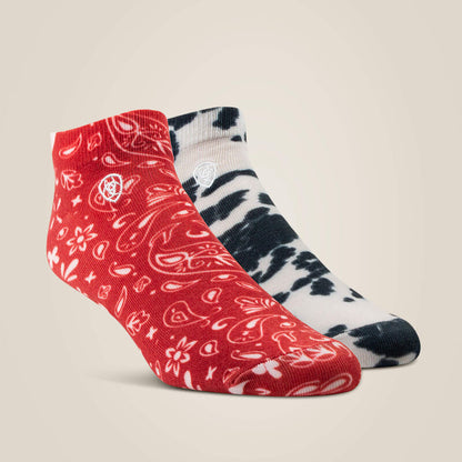 Pony Print Ankle Sock 2 Pair Multi Color Pack