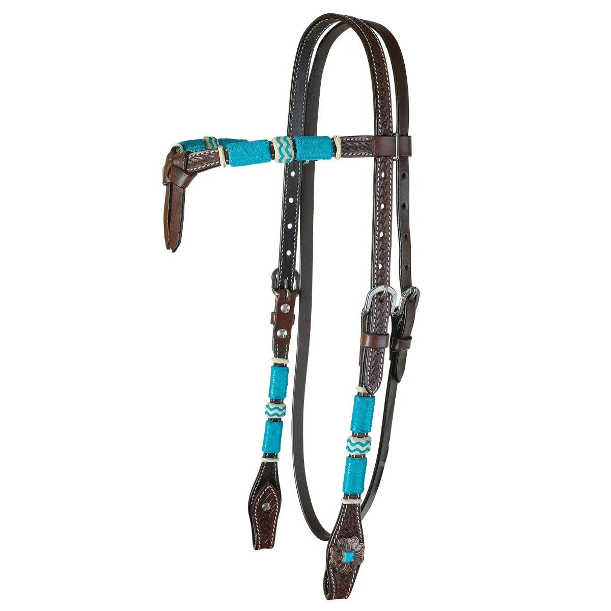 Circle Y Futurity Turquoise Roundup Light Browband Headstall - Coffman Tack