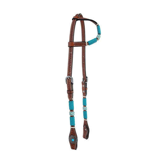 Circle Y Turquiose Round Up One Ear Headstall Light