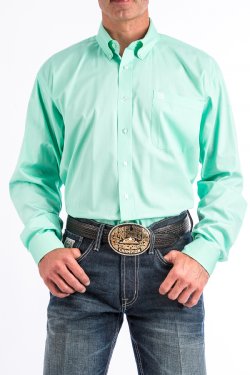 Men's Solid Mint Green Button - Down Western Shirt - Cinch Jeans - Coffman Tack