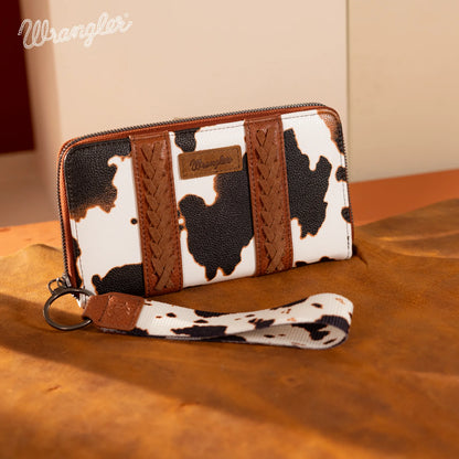 Wrangler Cow Print Wallet -Brown