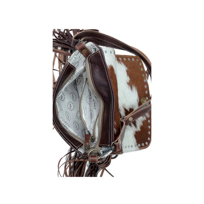 Carved Blossoms Leather & Hair on bag