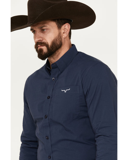 Kimes Ranch Mens Blackout Navy Dress Shirt - Coffman Tack