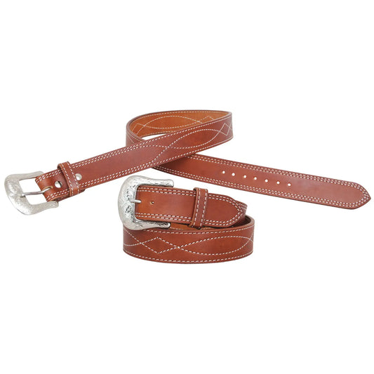 Stitched Leather Men's Work Belt