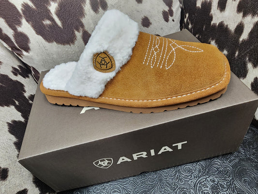 Ariat Jackie Square Toe Chestnut No Tassle Slippers - Coffman Tack