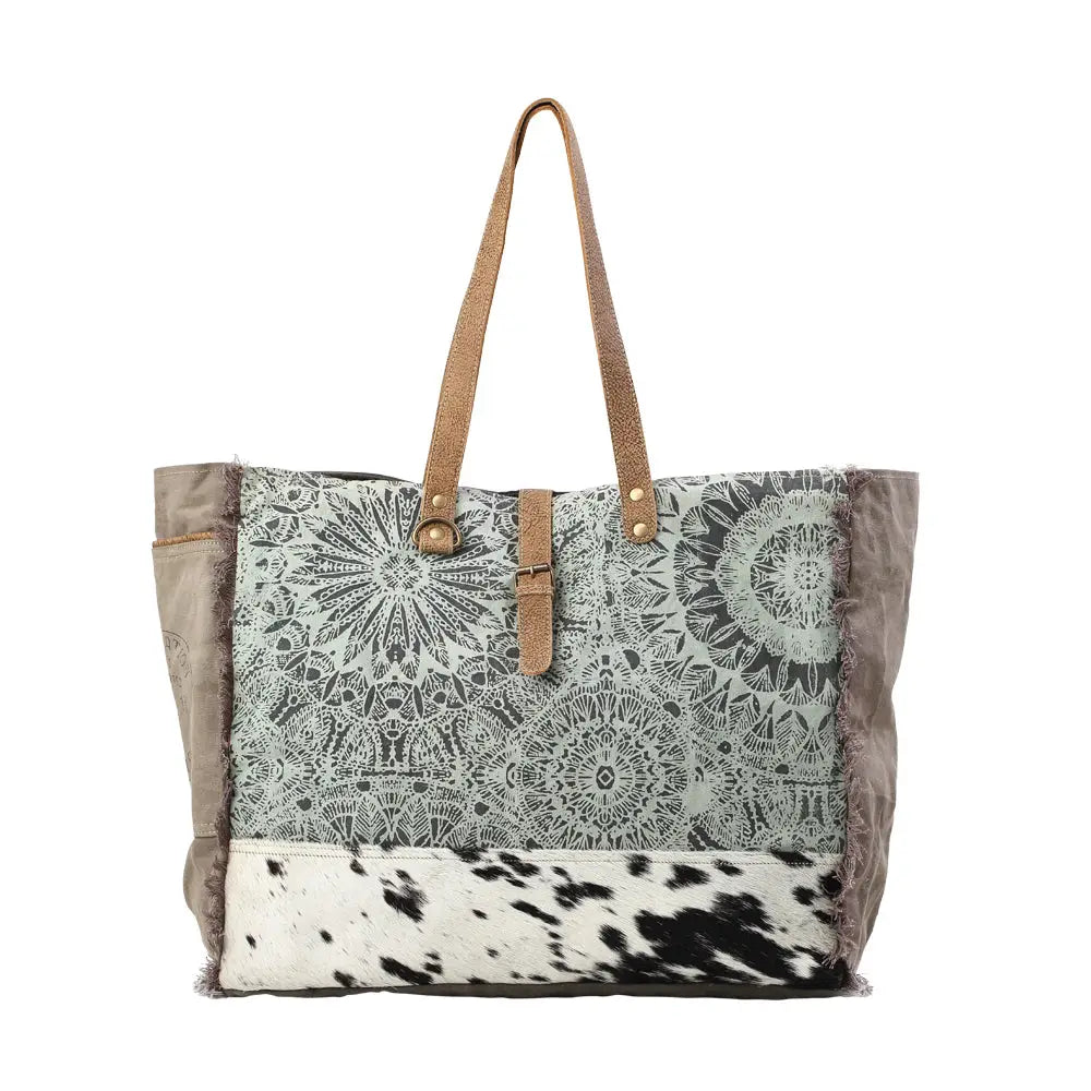 Green Floral Print Weekend Bag