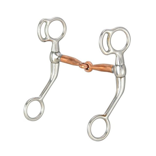 TOUGH1 MINIATURE TRAINING SNAFFLE WITH COPPER MOUTH - 4" - Coffman Tack