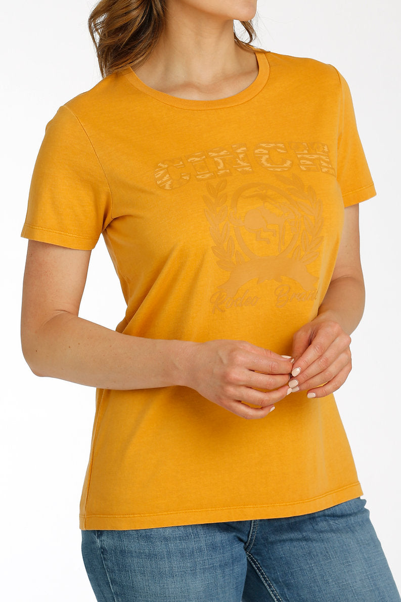 Women's Cinch Graphic Tee Shirt- Gold