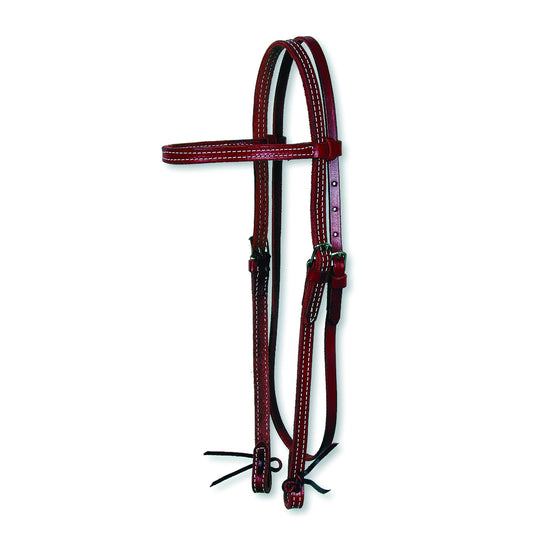 Circle Y Stitched Plain With Ties Browband Headstall - Coffman Tack