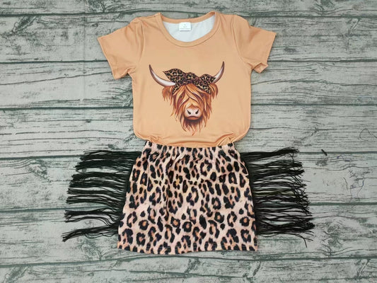 Baby Girls Cow Western Tassel Skirts Clothes Sets - Coffman Tack