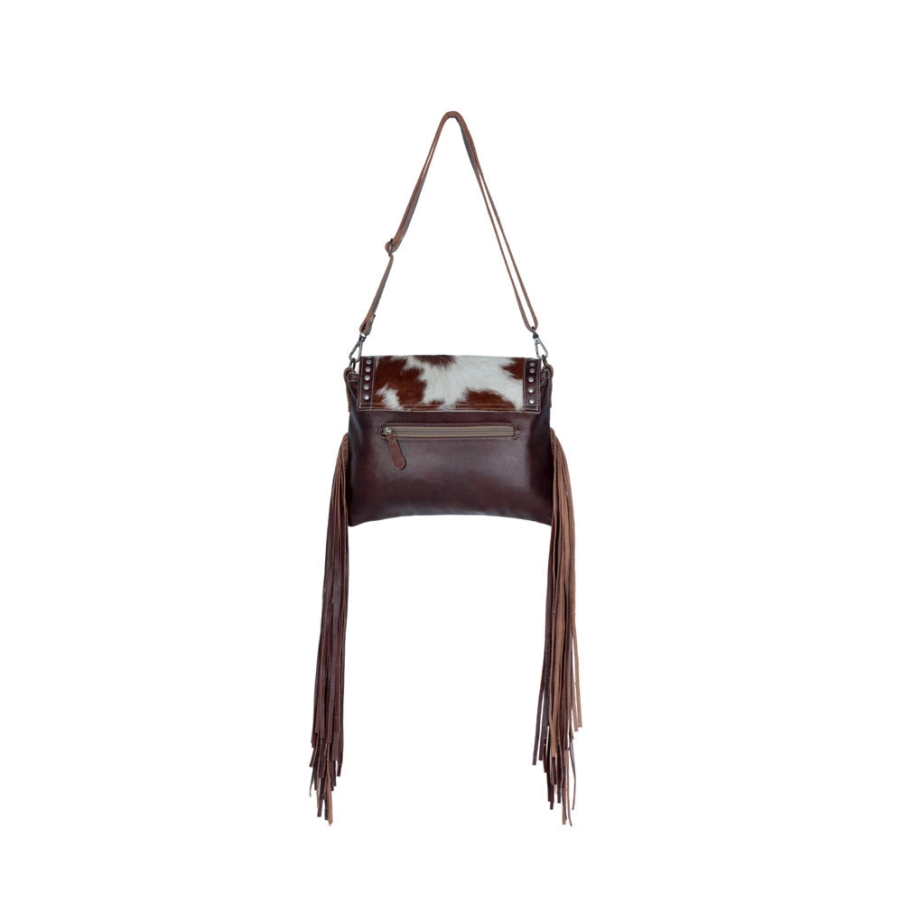 Carved Blossoms Leather & Hair on bag