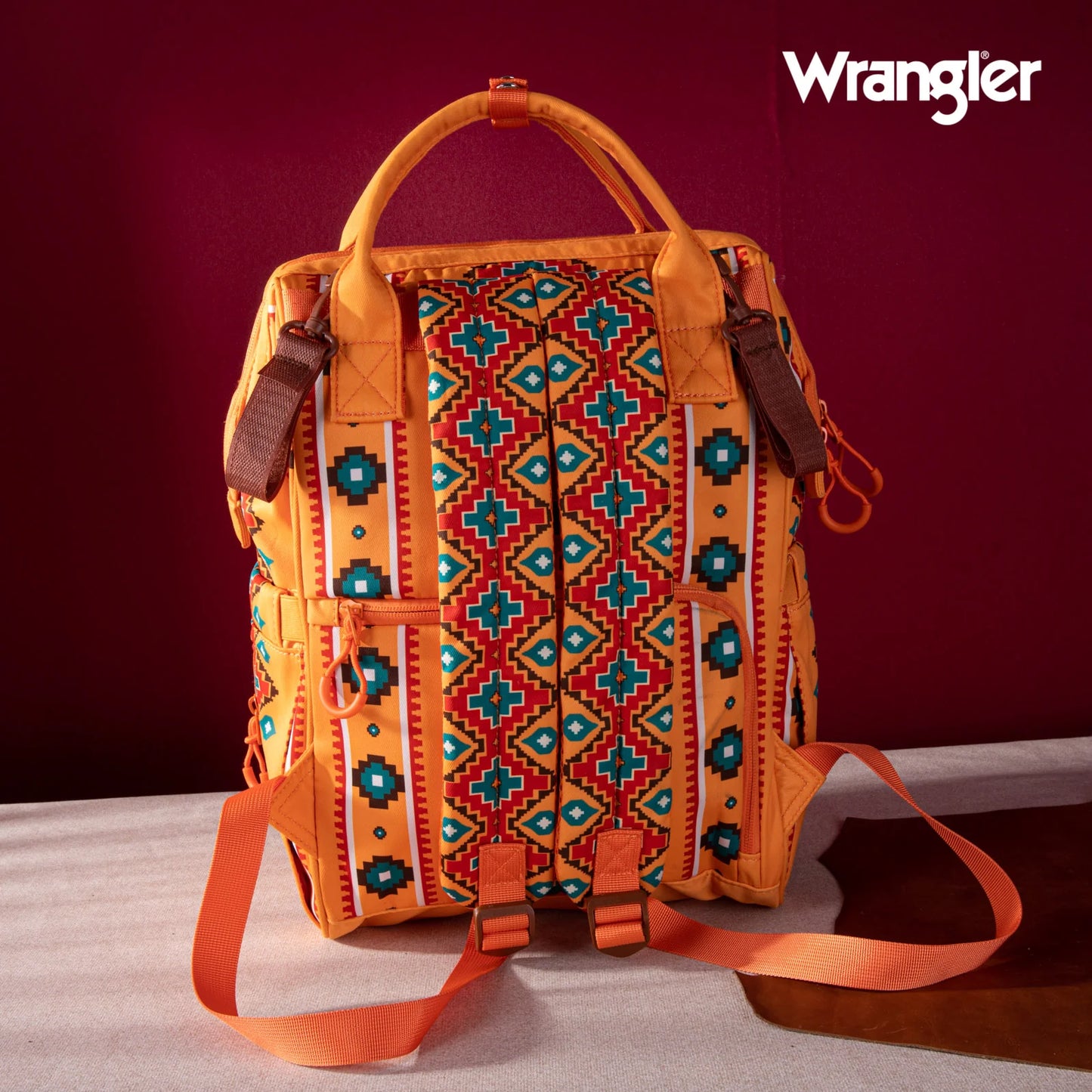 Wrangler Aztec Printed Callie Backpack - Mustard