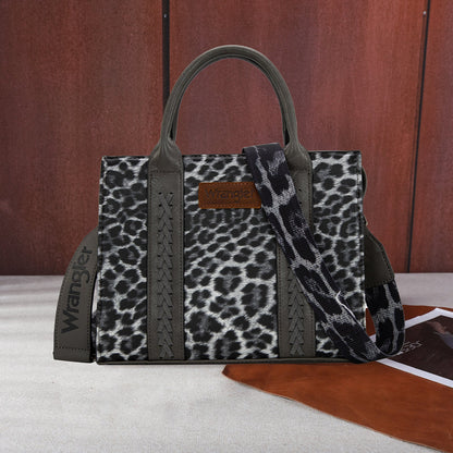 Wrangler Leopard Print Concealed Carry Tote/Crossbody -Leopard Grey