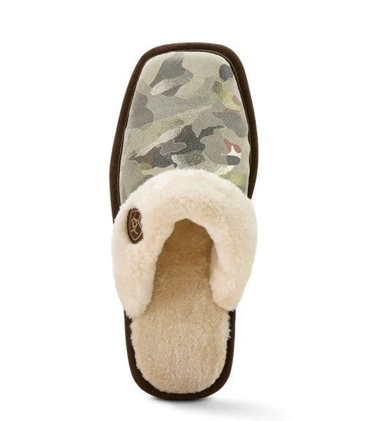 Ariat, Ladies Green Camo Jackie Square Toe Stack Slipper