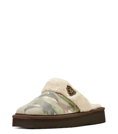 Ariat, Ladies Green Camo Jackie Square Toe Stack Slipper