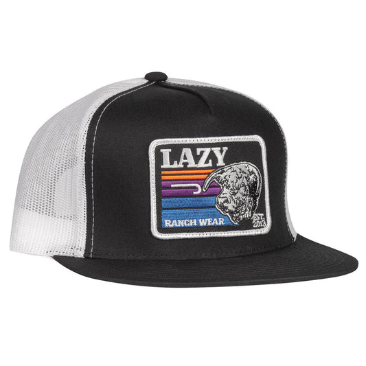 Lazy J Silver & Black 4" Sunset Bull Cap